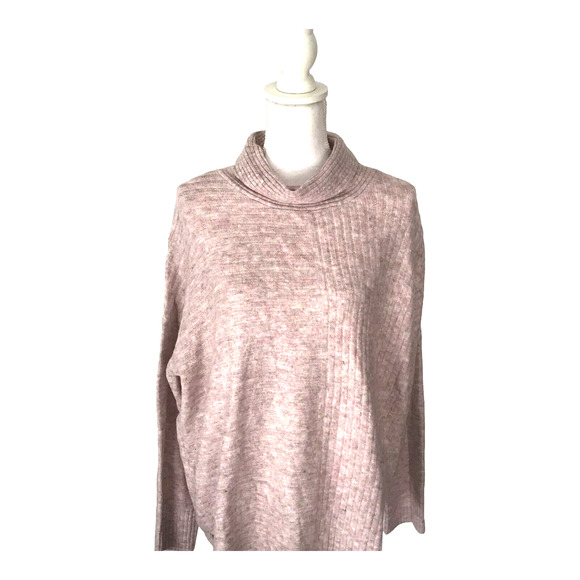 Como Vintage Women’s XL Pink Ribbed Knit Mock Neck Stretch Sweater NWT - Picture 8 of 14